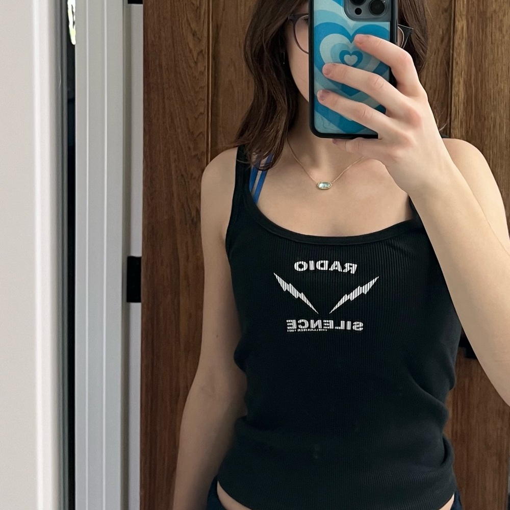 brandy melville ribbed graphic tank top